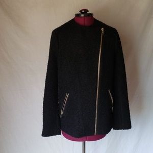Forever 21 black asymmetrical textured jacket